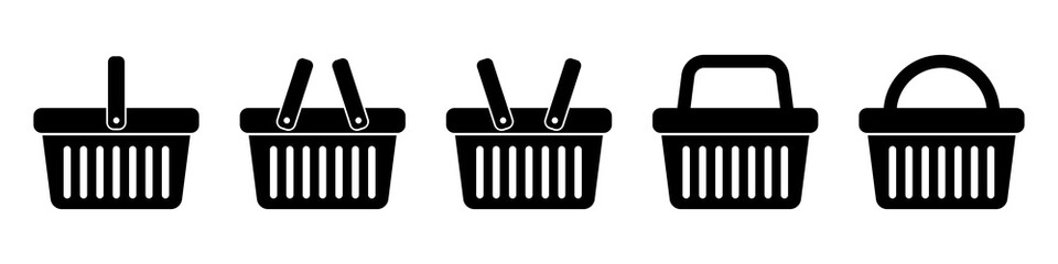 Shopping basket icon - vector illustration