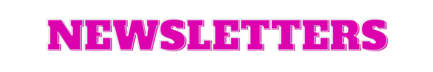 newsletters Pink typography banner on transparent background
