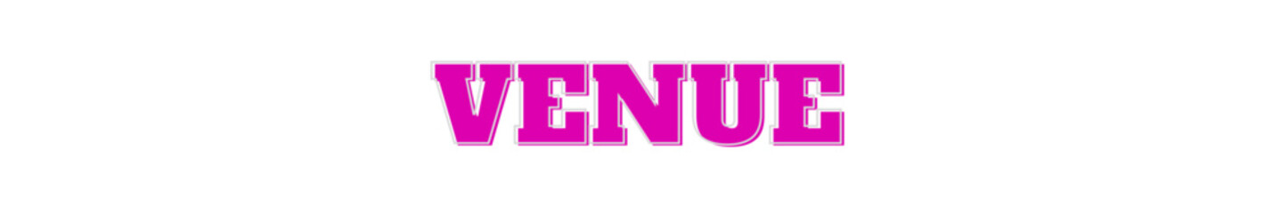 venue Pink typography banner on transparent background