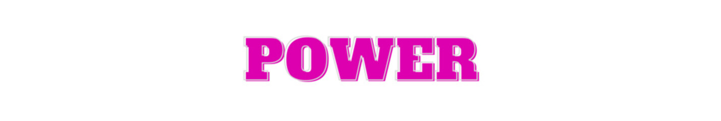 power Pink typography banner on transparent background