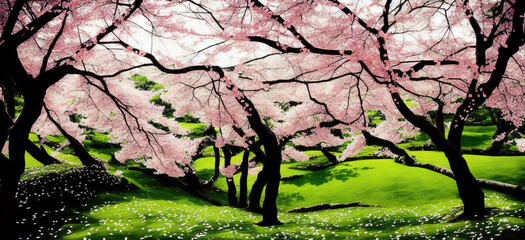  Trees with Pink Flowers generative AI