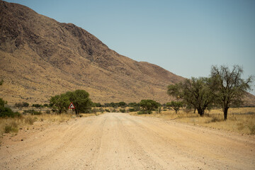 Fototapeta na wymiar Road in the Namib-Naukluft region of Namibia