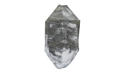a quartz on a white background. close up on a precious stone
