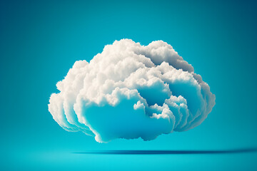 Cloud over blue background. Generative ai