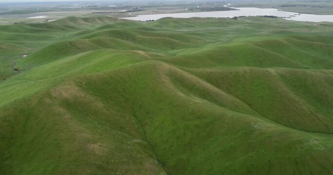 Upper Cottonwood Creek Wildlife Area with San Luis Reservoir in Background near Los Banos. California. USA. Mountains in Background