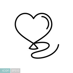 Balloon in the form of heart vector icon