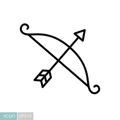 Cupid bow and arrow vector icon