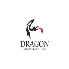 dragon logo design template. vector illustration