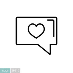 Text bubble with heart icon. Happy Valentines Day