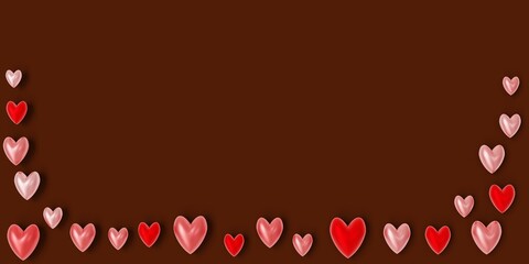 Valentine's Day Background: Frame with cute little colorful hearts (3D Rendering)