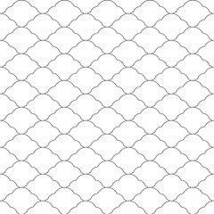 Fish scale seamless pattern. Traditional chinese sea wave ornament. Asian cloud ethnic motif.