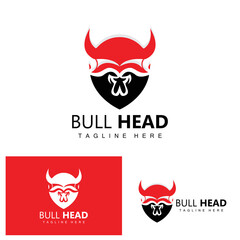 Bull Head Logo, Farm Animal Vector, Livestock Illustration, Company Brand Icon