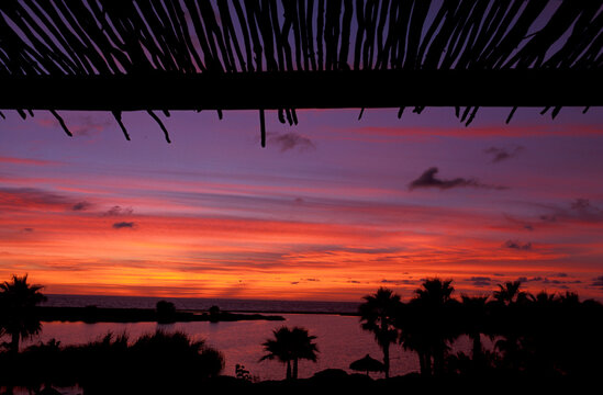 Sunset at Hotel Posada La Poza, Todos Santos, Baja California Sur, Mexico