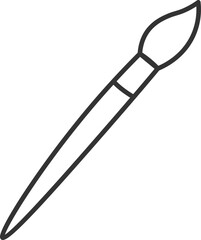 Wooden brush for painting flat icon