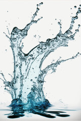 water splash isolated on white.Generative AI