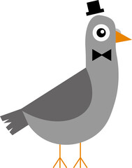 pigeon design illustration isolated on white background 
