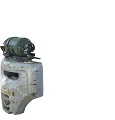 Isolated PNG cutout of a hardsurface mechanical part on a transparent background, ideal for photobashing, matte-painting, concept art