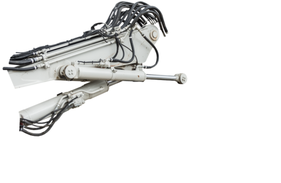 Isolated PNG cutout of a hardsurface mechanical part on a transparent background, ideal for photobashing, matte-painting, concept art