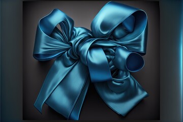  a blue bow with a black background is shown in this image, it is a very elegant and elegant bow that is perfect for a gift or a special occasion or special occasion or special occasion. Generative AI