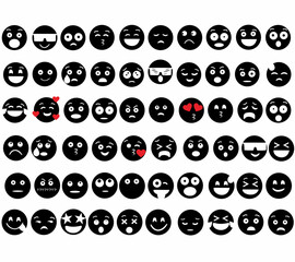 big set of emotion silhouettes, emotion vector, white background, logo, icon