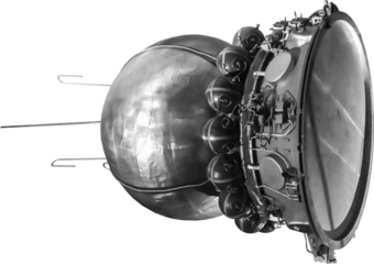 Isolated PNG cutout of a satellite part on a transparent background, ideal for photobashing, matte-painting, concept art