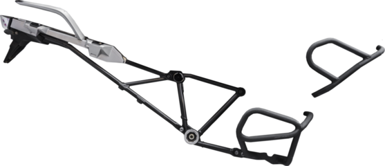 Isolated PNG cutout of a hardsurface motorbike part on a transparent background, ideal for photobashing, matte-painting, concept art