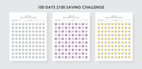 100 Days $100 Saving Challenge, Money Savings Challenge Tracker