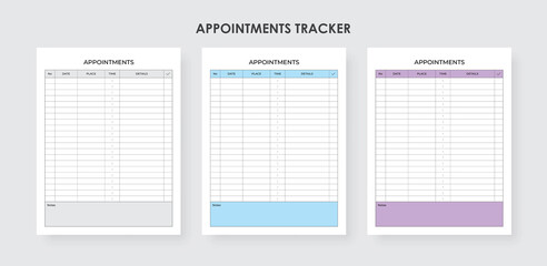 Appointment Reminder Tracker Printable, Meeting Tracker