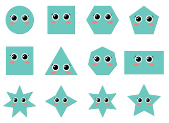 Fototapeta premium cute shapes design illustration isolated on white background 