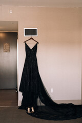Black Bridesmaid Dress for a Gothic-style wedding