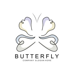 Butterfly Logo Design, Beautiful Flying Animal, Company Brand Icon Illustration, Screen Printing, Salon