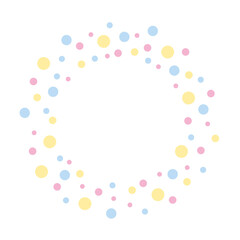 水玉　フレーム 　カラフル　シンプル