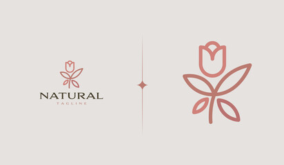 Rose Flower Logo Template. Universal creative premium symbol. Vector illustration. Creative Minimal design template. Symbol for Corporate Business Identity