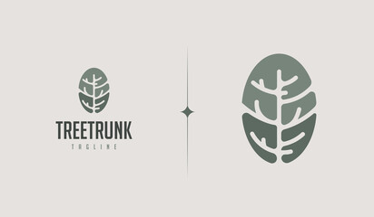 Tree Trunk Logo Template. Universal creative premium symbol. Vector illustration. Creative Minimal design template. Symbol for Corporate Business Identity © Guna Studio