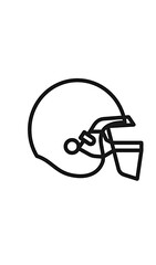 American Football Player Helmet Simple Flat Icon Design.