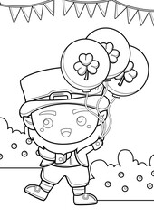 Saint Patrick Holiday Celebration Coloring Pages A4 for Kids and Adult