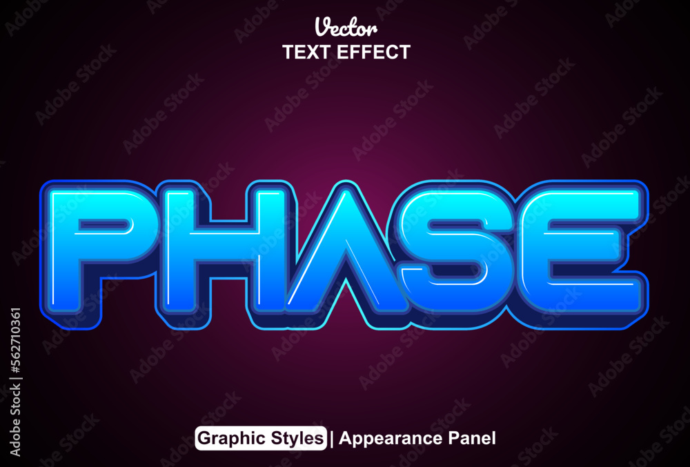 Poster phase text effect with graphic style and editable.