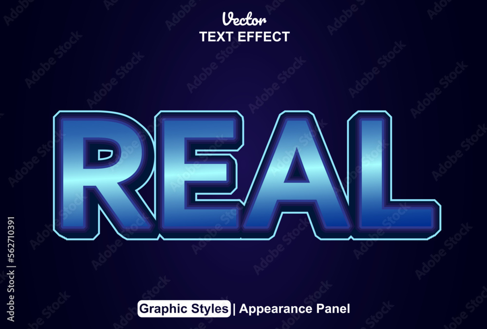 Poster real text effect with graphic style and editable.