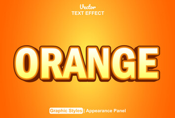 orange text effect with graphic style and editable.