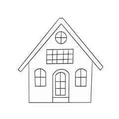 House drawn in vector graphics