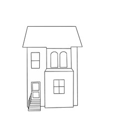 House drawn in vector graphics