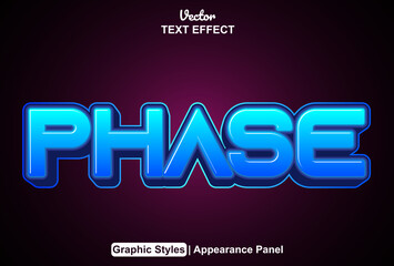 phase text effect with graphic style and editable.
