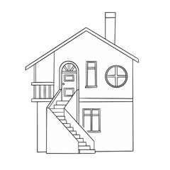 House drawn in vector graphics
