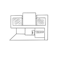 House drawn in vector graphics