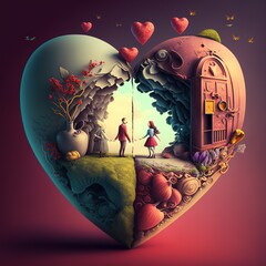 Valentines heart. Created with Generative AI