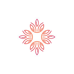 Modern minimal flower floral logo design template