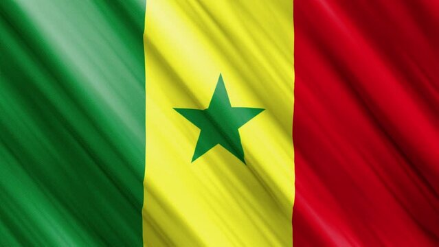 official waving flag of senegal, independence day concept