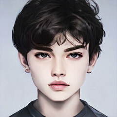 Fototapeta premium Portrait of a young brunette. 3d illustration