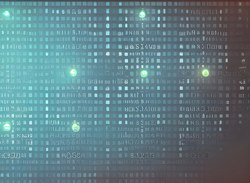 Illustration of digital program code and algorithm created with generative AI technology