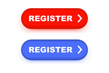 Register now badge vector isolated on white. Vector button for registration in services, blogs, websites.